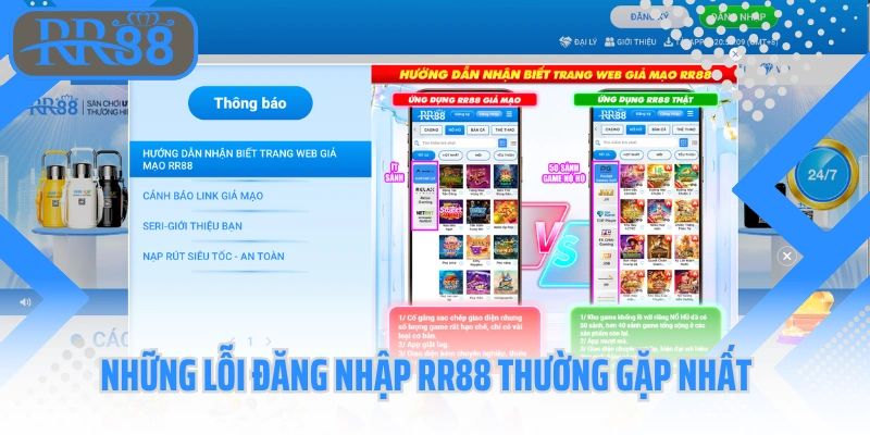 Những lỗi đăng nhập RR88 thường gặp nhất